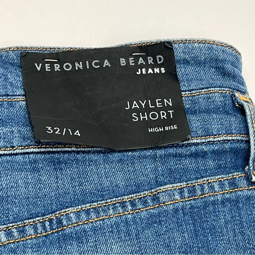 Veronica Beard Jeans Jaylen Short High Rise Womens Size 32 / 14 Blue‎ Denim NEW